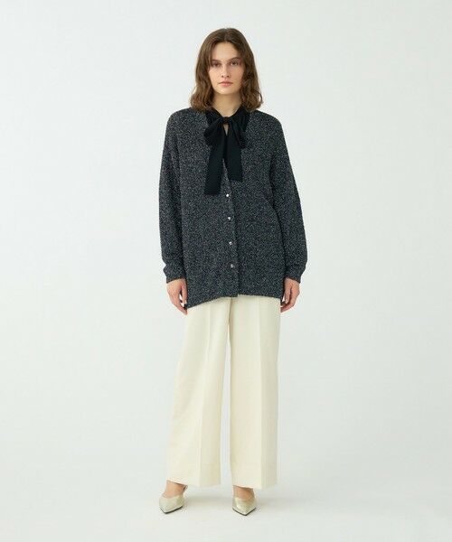 TOMORROWLAND / トゥモローランド カーディガン・ボレロ | メタリックブークレー Vネックカーディガン | 詳細1