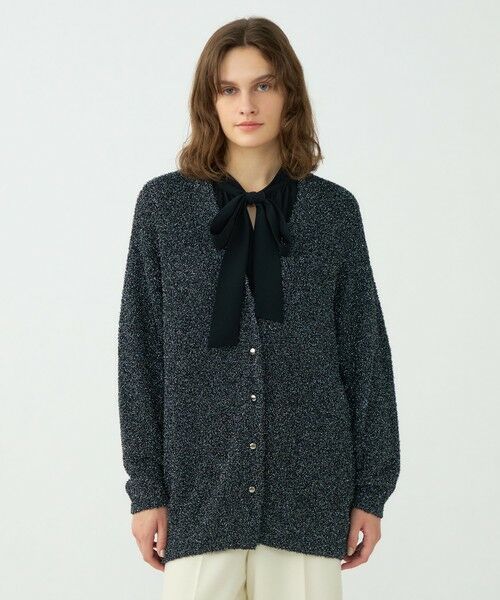 TOMORROWLAND / トゥモローランド カーディガン・ボレロ | メタリックブークレー Vネックカーディガン | 詳細2