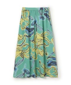 TOMORROWLAND / トゥモローランド ロング・マキシ丈スカート | ドゥードルフラワープリント ロングギャザースカート