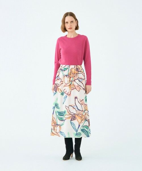TOMORROWLAND / トゥモローランド ロング・マキシ丈スカート | ドゥードルフラワープリント ロングギャザースカート | 詳細1