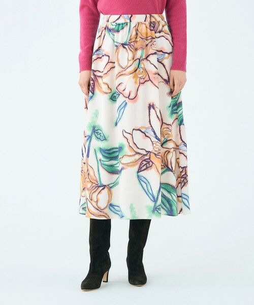 TOMORROWLAND / トゥモローランド ロング・マキシ丈スカート | ドゥードルフラワープリント ロングギャザースカート | 詳細2
