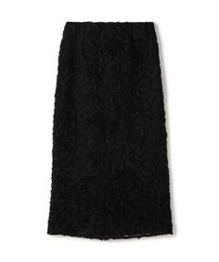 TOMORROWLAND / トゥモローランド ロング・マキシ丈スカート | ロゼットチュールエンブロイダリー タイトスカート