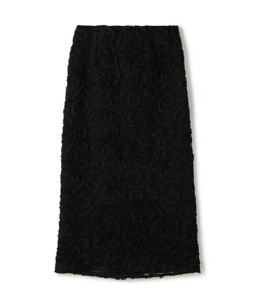 TOMORROWLAND / トゥモローランド ロング・マキシ丈スカート | ロゼットチュールエンブロイダリー タイトスカート(19 ブラック)