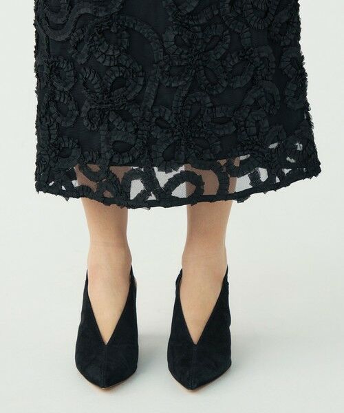 TOMORROWLAND / トゥモローランド ロング・マキシ丈スカート | ロゼットチュールエンブロイダリー タイトスカート | 詳細8