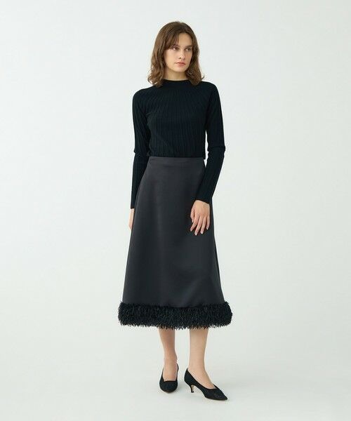 TOMORROWLAND / トゥモローランド ロング・マキシ丈スカート | フェザーコンビ トラペーズロングスカート | 詳細1