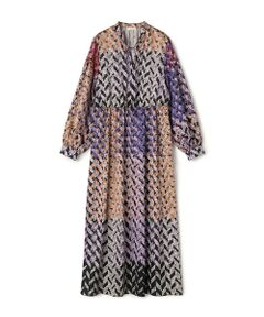 TOMORROWLAND / トゥモローランド ロング・マキシ丈ワンピース | プリズムプリント ウエストギャザーワンピース