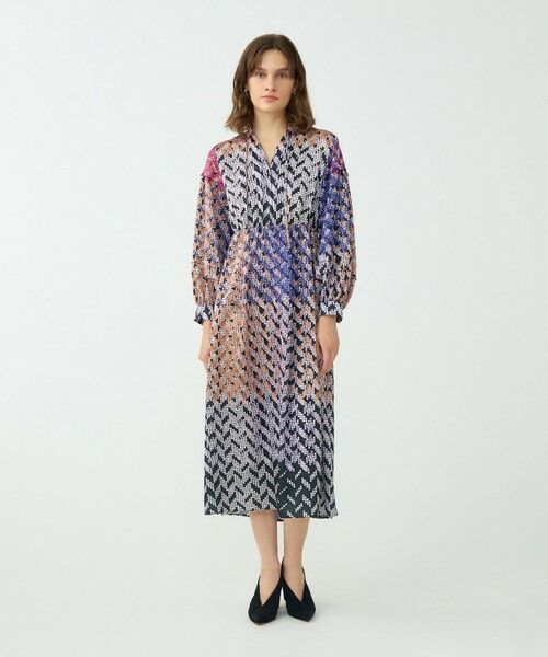 TOMORROWLAND / トゥモローランド ロング・マキシ丈ワンピース | プリズムプリント ウエストギャザーワンピース | 詳細1