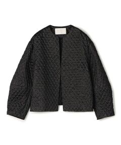 TOMORROWLAND / トゥモローランド ノーカラージャケット | ラメマトラッセ バックペプラムジャケット