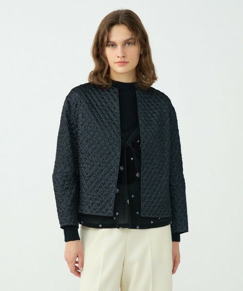 TOMORROWLAND / トゥモローランド ノーカラージャケット | ラメマトラッセ バックペプラムジャケット | 詳細2