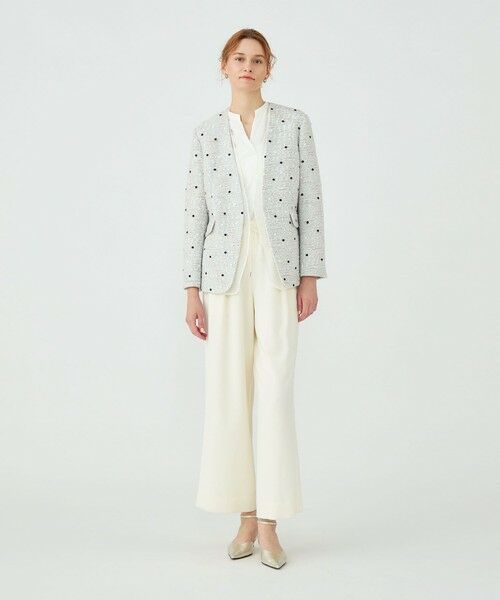 TOMORROWLAND / トゥモローランド ノーカラージャケット | ラッピングツイード Vカラージャケット | 詳細1