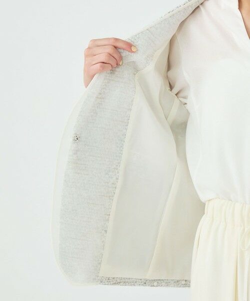 TOMORROWLAND / トゥモローランド ノーカラージャケット | ラッピングツイード Vカラージャケット | 詳細5