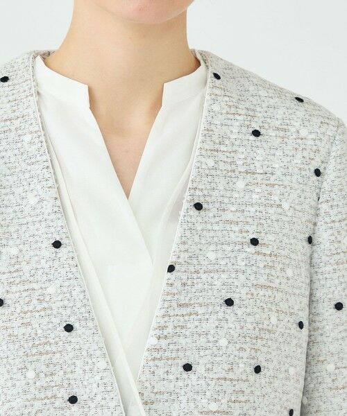 TOMORROWLAND / トゥモローランド ノーカラージャケット | ラッピングツイード Vカラージャケット | 詳細6