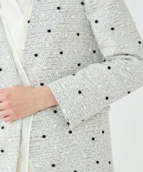 TOMORROWLAND / トゥモローランド ノーカラージャケット | ラッピングツイード Vカラージャケット | 詳細7
