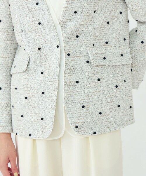 TOMORROWLAND / トゥモローランド ノーカラージャケット | ラッピングツイード Vカラージャケット | 詳細9