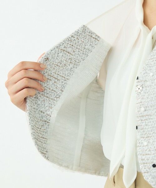 TOMORROWLAND / トゥモローランド ベスト | ラッピングツイード Vカラーショートジレ | 詳細5