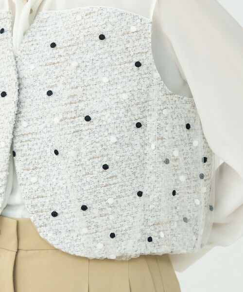 TOMORROWLAND / トゥモローランド ベスト | ラッピングツイード Vカラーショートジレ | 詳細8