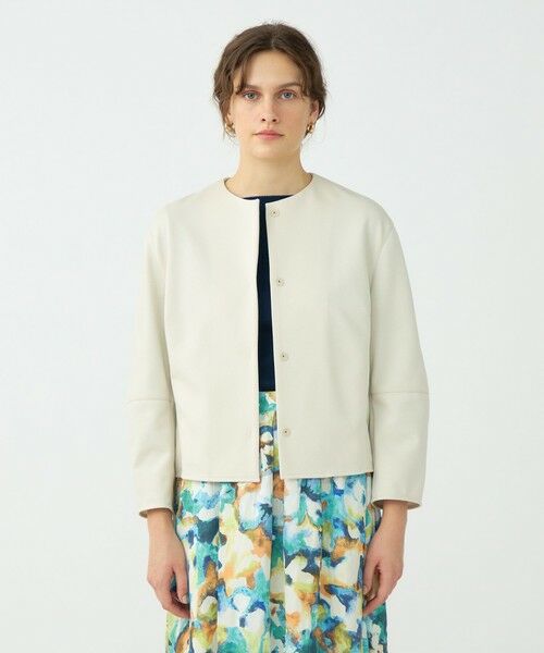 TOMORROWLAND / トゥモローランド ノーカラージャケット | 【WEB先行予約】コットンアムンゼン バックペプラムジャケット | 詳細2