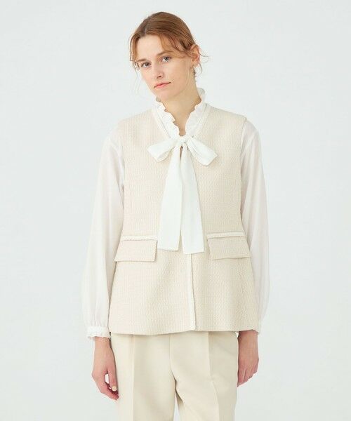 TOMORROWLAND / トゥモローランド ベスト | 【WEB先行予約】ライトファンシーツイード ペプラムジレ | 詳細3