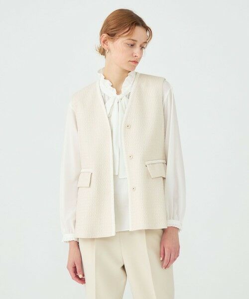 TOMORROWLAND / トゥモローランド ベスト | 【WEB先行予約】ライトファンシーツイード ペプラムジレ | 詳細4