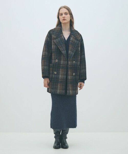 TOMORROWLAND / トゥモローランド その他アウター | ボンディングチェック ダブルブレストコート | 詳細1