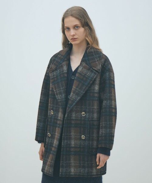 TOMORROWLAND / トゥモローランド その他アウター | ボンディングチェック ダブルブレストコート | 詳細2
