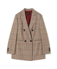 TOMORROWLAND / トゥモローランド テーラードジャケット | バーガンディウィンドウ ダブルブレストジャケット