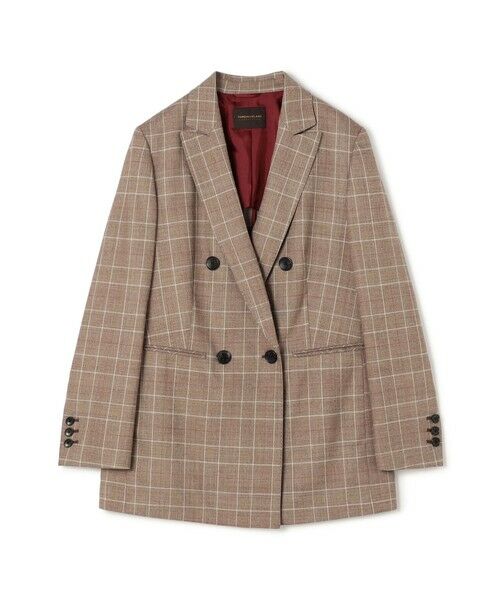TOMORROWLAND / トゥモローランド テーラードジャケット | バーガンディウィンドウ ダブルブレストジャケット(46 ブラウン系)