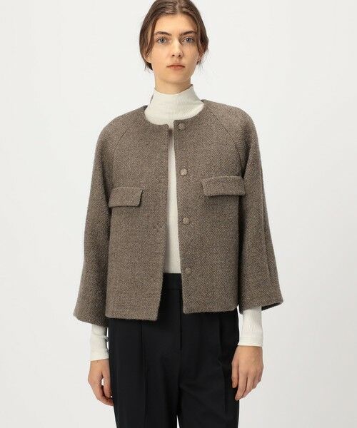 TOMORROWLAND / トゥモローランド ノーカラージャケット | ロービングオックス Aラインジャケット | 詳細2