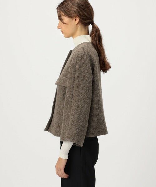 TOMORROWLAND / トゥモローランド ノーカラージャケット | ロービングオックス Aラインジャケット | 詳細4