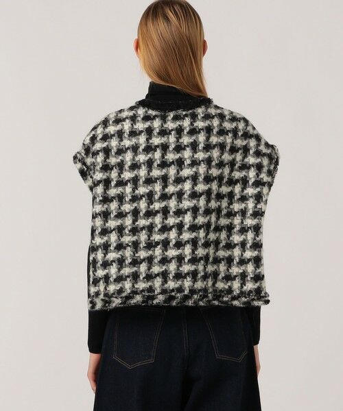 TOMORROWLAND / トゥモローランド ベスト | グリハウンドトゥース スクエアジレ | 詳細4