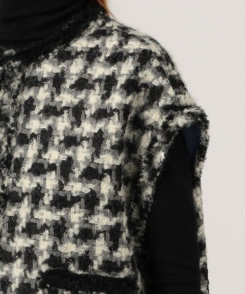 TOMORROWLAND / トゥモローランド ベスト | グリハウンドトゥース スクエアジレ | 詳細9