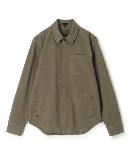 TOMORROWLAND / トゥモローランド シャツ・ブラウス | ヘリンボーンツイルシャツジャケット MHBS2151(42 オリーブブラウン)