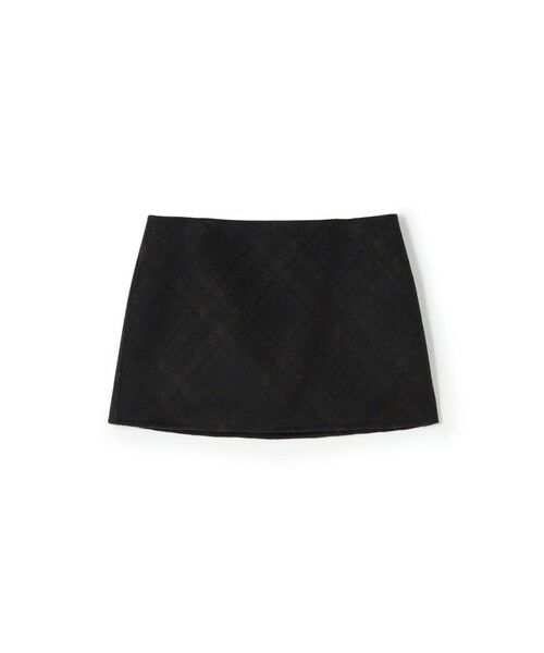 TOMORROWLAND / トゥモローランド ミニ・ひざ丈スカート | ダブルフェイスチェックジャガード ミニスカート(48 ダークブラウン系)
