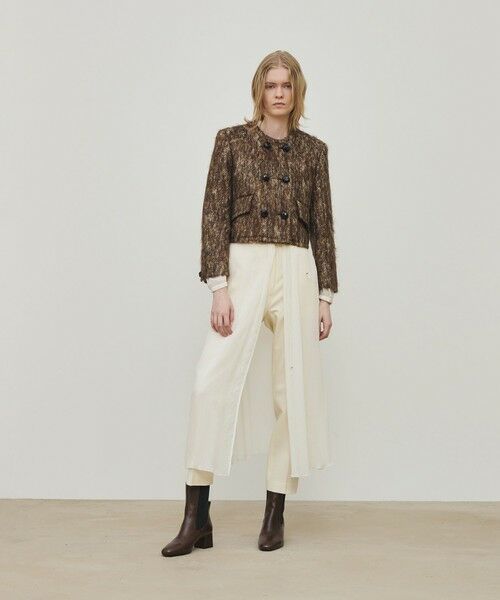 TOMORROWLAND / トゥモローランド ノーカラージャケット | ループヤーンツイード ダブルブレスレッド ノーカラージャケット | 詳細1