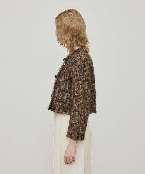 TOMORROWLAND / トゥモローランド ノーカラージャケット | ループヤーンツイード ダブルブレスレッド ノーカラージャケット | 詳細3