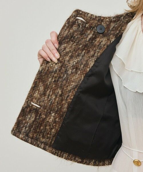 TOMORROWLAND / トゥモローランド ノーカラージャケット | ループヤーンツイード ダブルブレスレッド ノーカラージャケット | 詳細5