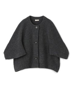TOMORROWLAND / トゥモローランド ノーカラージャケット | ライトウールニット クルーネックジャケット