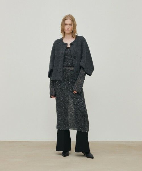 TOMORROWLAND / トゥモローランド ノーカラージャケット | ライトウールニット クルーネックジャケット | 詳細1