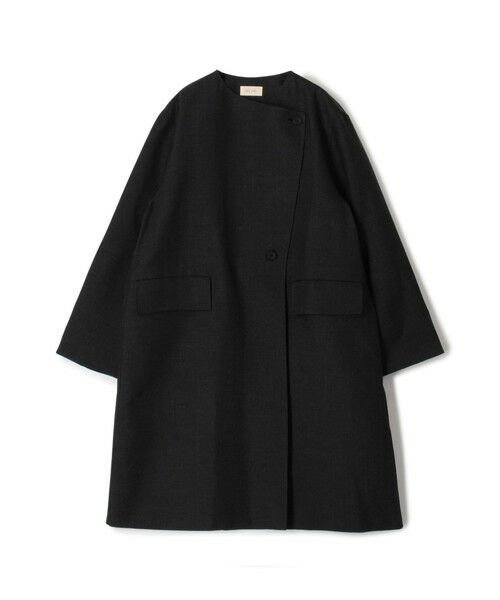 TOMORROWLAND/トゥモローランド ダブルフェイスツイル オープンカラーコート 17 チャコールグレー F TOMORROWLAND/トゥモローランド ダブルフェイスツイル オープンカラーコート 17 チャコールグレー F