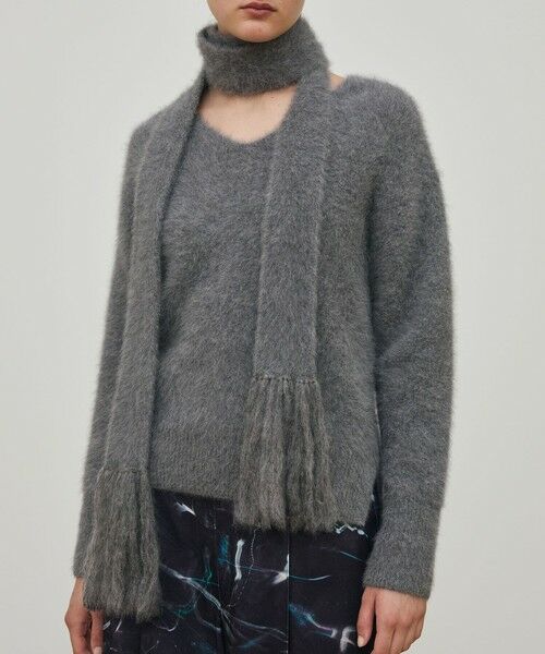 TOMORROWLAND / トゥモローランド マフラー・ショール・スヌード・ストール | フォックスカシミヤ フリンジストール | 詳細2