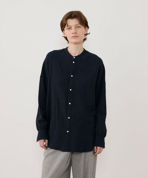 TOMORROWLAND / トゥモローランド シャツ・ブラウス | エアリーサッカー スタンドカラーロングシャツ | 詳細2