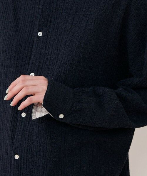 TOMORROWLAND / トゥモローランド シャツ・ブラウス | エアリーサッカー スタンドカラーロングシャツ | 詳細6