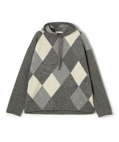 TOMORROWLAND / トゥモローランド ニット・セーター | ウールアーガイル フーデッドプルオーバー