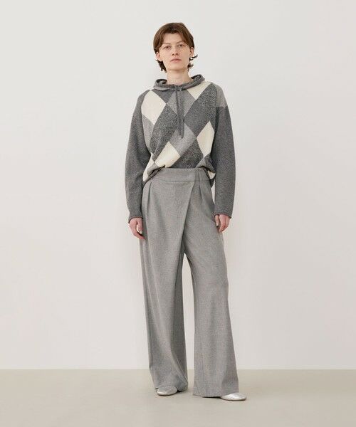 TOMORROWLAND / トゥモローランド ニット・セーター | ウールアーガイル フーデッドプルオーバー | 詳細1