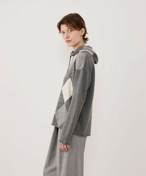 TOMORROWLAND / トゥモローランド ニット・セーター | ウールアーガイル フーデッドプルオーバー | 詳細3