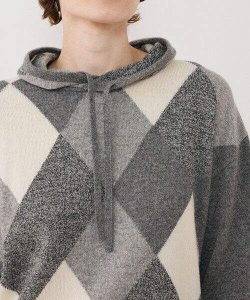TOMORROWLAND / トゥモローランド ニット・セーター | ウールアーガイル フーデッドプルオーバー | 詳細5
