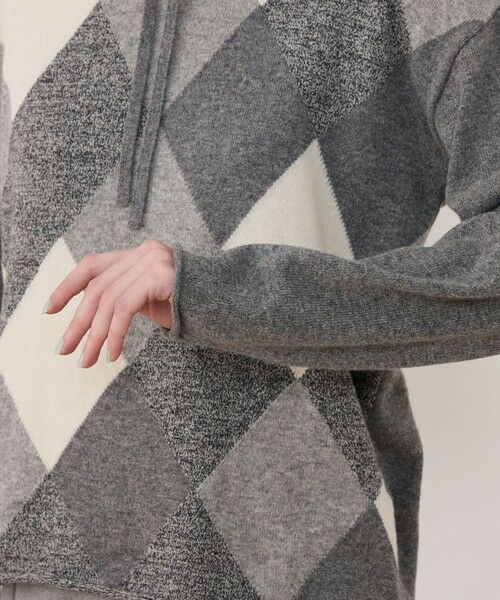 TOMORROWLAND / トゥモローランド ニット・セーター | ウールアーガイル フーデッドプルオーバー | 詳細6