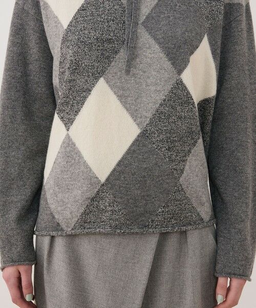 TOMORROWLAND / トゥモローランド ニット・セーター | ウールアーガイル フーデッドプルオーバー | 詳細7