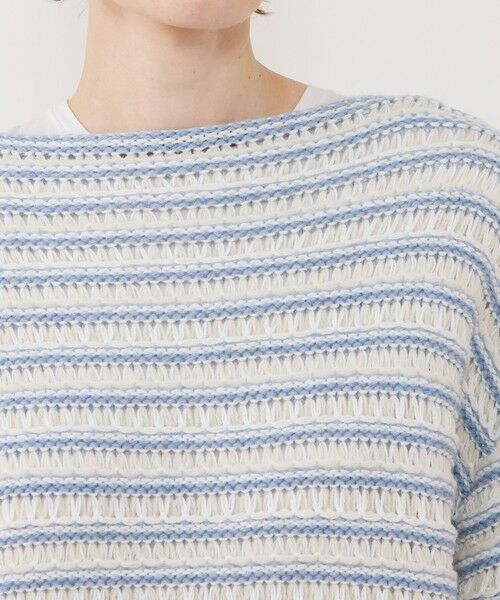 TOMORROWLAND / トゥモローランド ニット・セーター | バンピーボーダー ボートネックプルオーバー | 詳細5