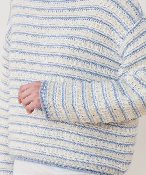 TOMORROWLAND / トゥモローランド ニット・セーター | バンピーボーダー ボートネックプルオーバー | 詳細6